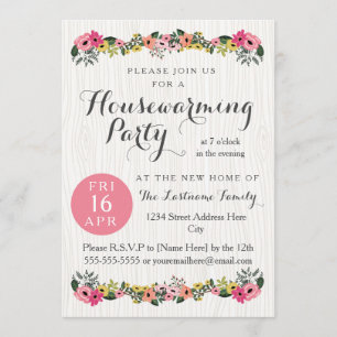Floral Woodlands Housewarming Party Invitations