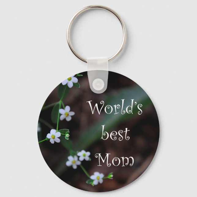 Floral "World's Best Mum" Key Chain Gift (Front)