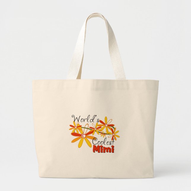 Floral World's Coolest Mimi Large Tote Bag (Front)