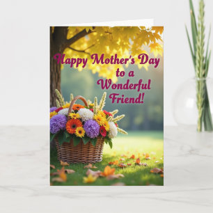 Floral Woven Basket Mothers Day Card