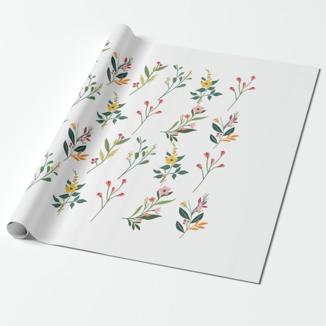 Floral wrapping paper (Unrolled)
