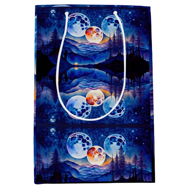 Floral Wrapping Paper Medium Gift Bag (Front)