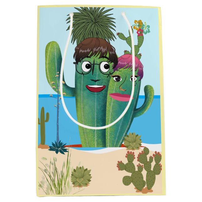 Floral Wrapping Paper Medium Gift Bag (Front)