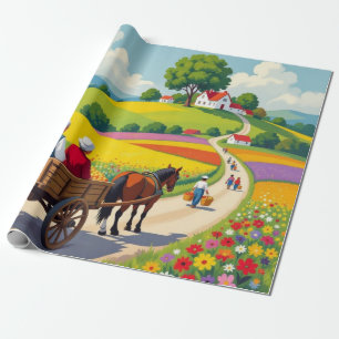 Floral Wrapping Paper Naif style