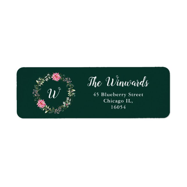 Floral Wreath and Pink Poinsettia Flowers (Front)