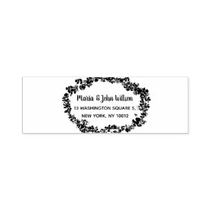 Floral Wreath And Return Address Self-inking Stamp
