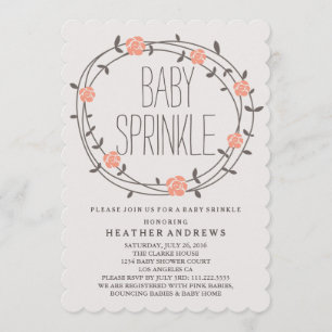 Floral Wreath Baby Sprinkle Invitation