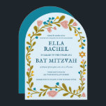 Floral Wreath Bat Mitzvah Hand-drawn Custom Arch Invitation<br><div class="desc">Perfect card to announce a bar mitzvah, bat mitzvah or other Jewish celebration! Hand made art for you! FULLY CUSTOMIZABLE! Click on “Personalise” above to edit the text. Click "edit using design tool" to adjust the fonts, colours and placements. Also you can easily change the card style to have square...</div>