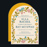 Floral Wreath Bat Mitzvah Hand-drawn Custom Arch Invitation<br><div class="desc">Perfect card to announce a bar mitzvah, bat mitzvah or other Jewish celebration! Hand made art for you! FULLY CUSTOMIZABLE! Click on “Personalise” above to edit the text. Click "edit using design tool" to adjust the fonts, colours and placements. Also you can easily change the card style to have square...</div>