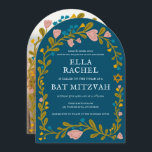 Floral Wreath Bat Mitzvah Hand-drawn Custom PHOTO Invitation<br><div class="desc">Perfect card to announce a bar mitzvah, bat mitzvah or other Jewish celebration! Hand made art for you! FULLY CUSTOMIZABLE! Click on “Personalise” above to edit the text and add your photo to the back (you can also delete the floral frame if you prefer). Click "edit using design tool" to...</div>
