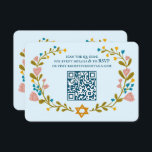 Floral Wreath Bat Mitzvah Hand-drawn Custom QRcode Enclosure Card<br><div class="desc">Perfect enclosure card for a bar mitzvah, bat mitzvah or other Jewish celebration! Hand made art for you! FULLY CUSTOMIZABLE! Click on “Personalise” above to edit the text and add your link to the QR code. Click "edit using design tool" to adjust the fonts, colours and placements. Also you can...</div>