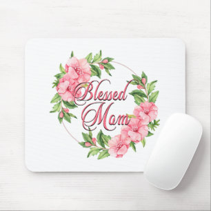 Floral Wreath Blessed Mum Mouse Mat