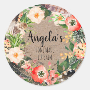 Floral Wreath Botanical Home made Sticker