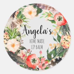 Floral Wreath Botanical Home made Sticker