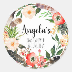Floral Wreath Botanical Thank you Sticker