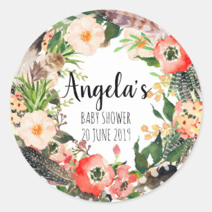 Floral Wreath Botanical Thank you Sticker