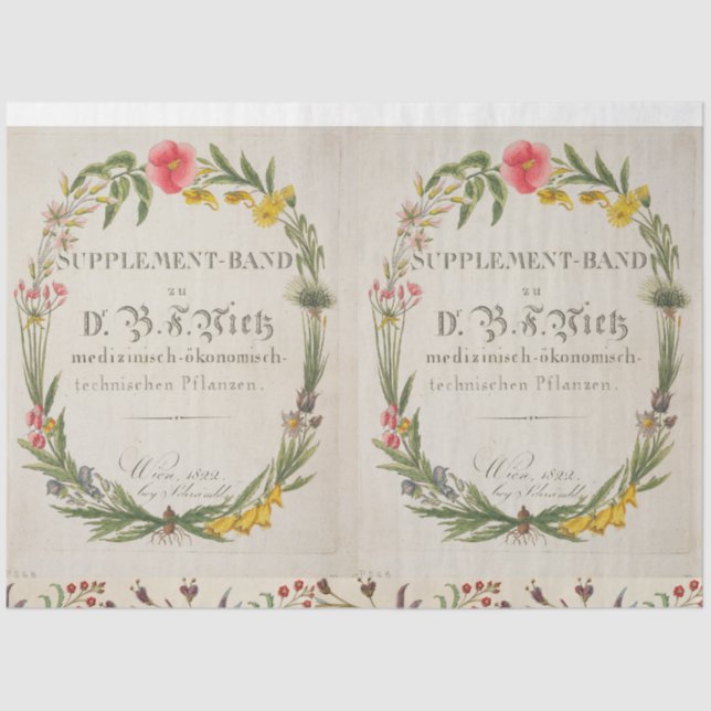 Floral Wreath Botanical tissue Tissue Paper (Front)