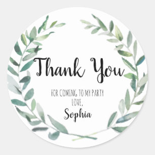 Floral Wreath Branch Botanical Thank you Sticker