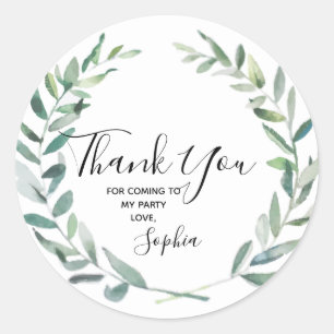 Floral Wreath Branch Botanical Thank you Sticker
