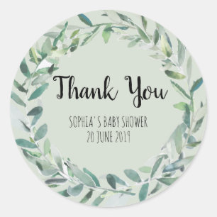 Floral Wreath Branch Botanical Thank you Sticker