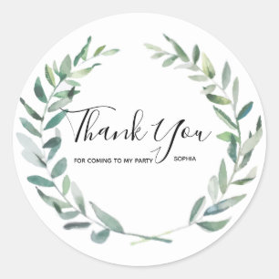 Floral Wreath Branch Botanical Thank you Sticker