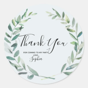 Floral Wreath Branch Botanical Thank you Sticker