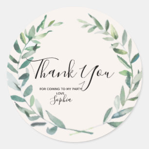 Floral Wreath Branch Botanical Thank you Sticker