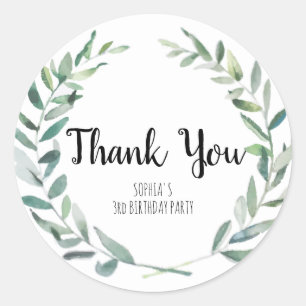 Floral Wreath Branch Botanical Thank you Sticker