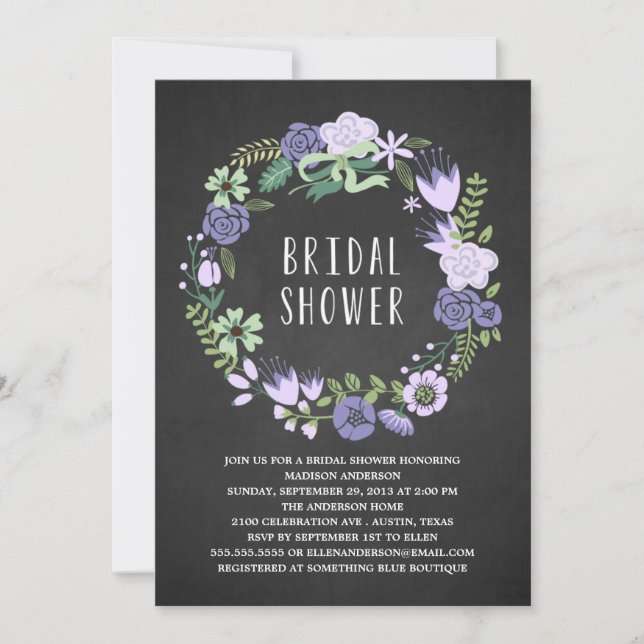 Floral Wreath | Bridal Shower Invitation (Front)