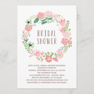 Floral Wreath Bridal Shower Invitation