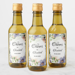 Floral Wreath Bridal Shower Mini Wine Label