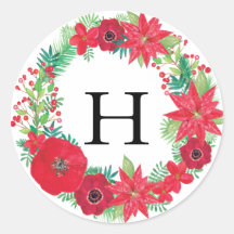 Floral Wreath Christmas Personalised Initials