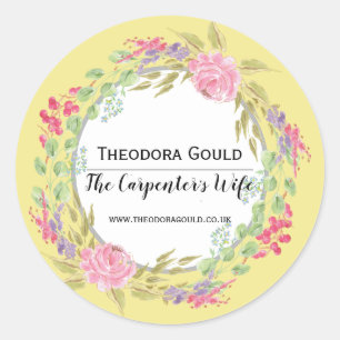 Floral Wreath Classic Round Sticker