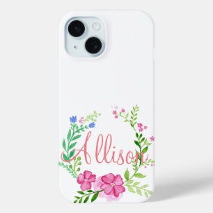 Floral Wreath Custom iPhone 15 Case