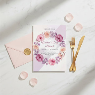 Floral Wreath Design Mother’s Day Brunch Invitation