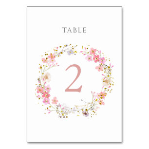 floral wreath design table number sign