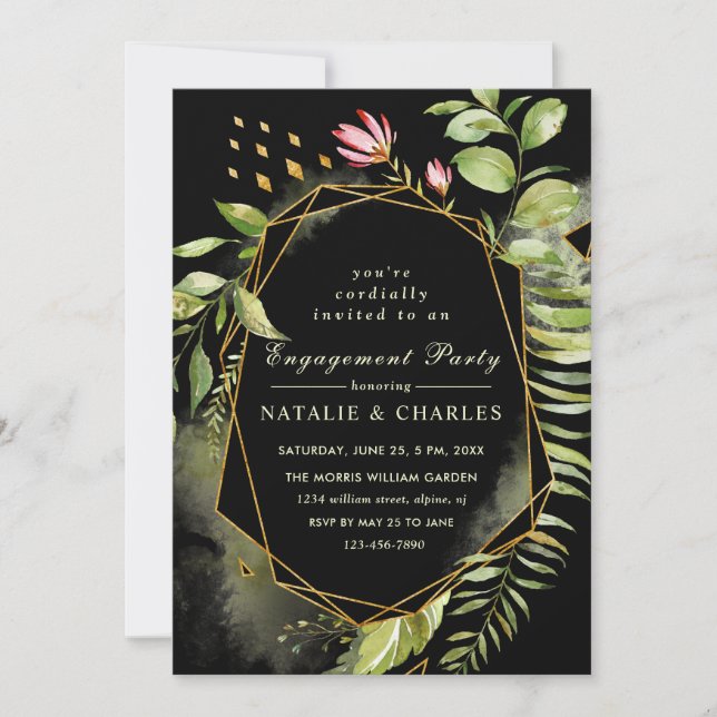 Floral Wreath Engagement Party Invitation (Front)