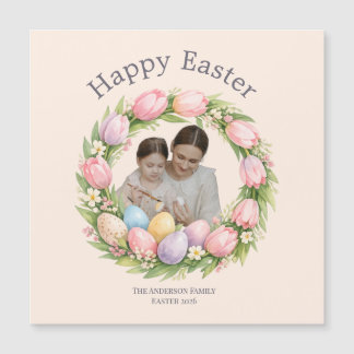 Floral Wreath & Family Photo Personalised Easter 
