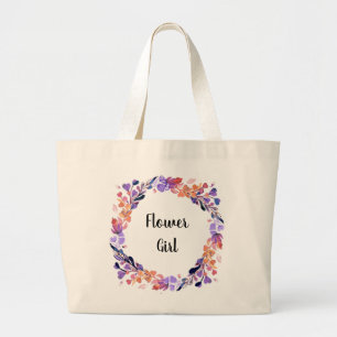 Floral Wreath Flower Girl Large Tote Bag