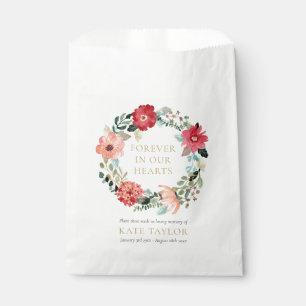 Floral Wreath Funeral Memorial Seed Packet Favour Bags