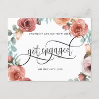 Floral Wreath, Got Engaged, Engagement