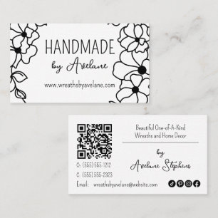 Floral Wreath Handmade   Handcrafted Business Card