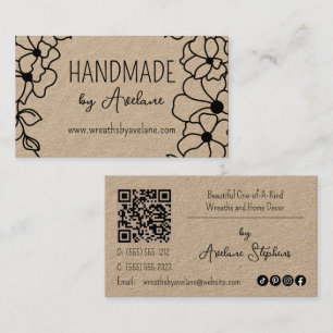 Floral Wreath Handmade   Handcrafted Business Card