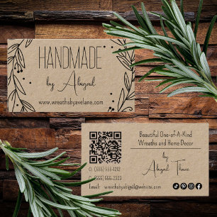 Floral Wreath Handmade   Handcrafted Business Card