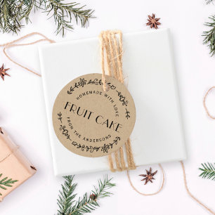 Floral Wreath Homemade Christmas Food Gift Favour Tags