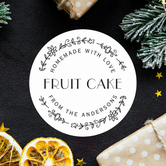 Floral Wreath Homemade Christmas Food Gift Labels (Creator Uploaded)