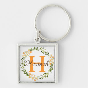 Floral wreath key ring