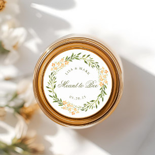 Floral Wreath Meant to Bee Honey Wedding Favour Classic Round Sticker