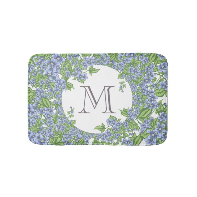 Floral Wreath Monogram Bath Mat (Front)