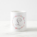 Floral Wreath Monogram Coffee Mug<br><div class="desc">Floral Wreath Monogram mug</div>